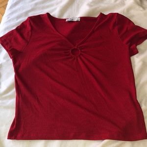 Red Hollister Shirt with Ring